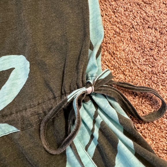 Roxy tie waist strapless cotton dress. Built in shelf bra. Size L - Picture 7 of 7